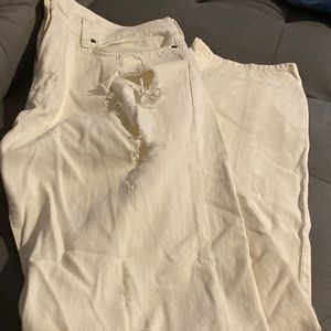 Ralph Lauren white distress jeans